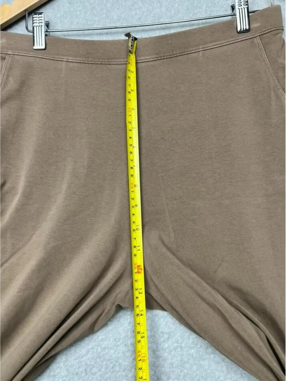 L.L.Bean Womens Brown Wide Leg Crop Pants M Cotton Stretch High-Rise Comfort
